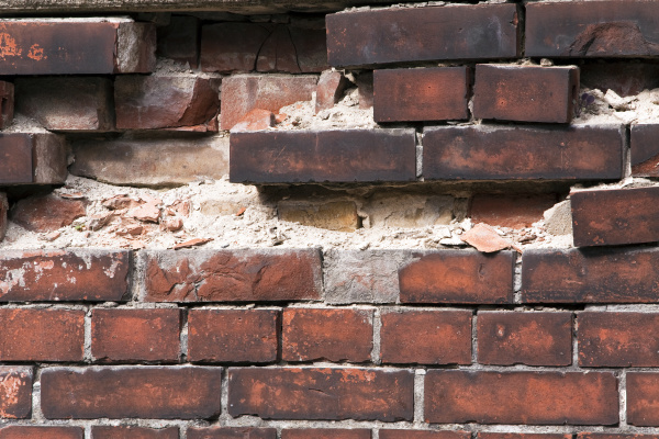 wall made of clinker bricks