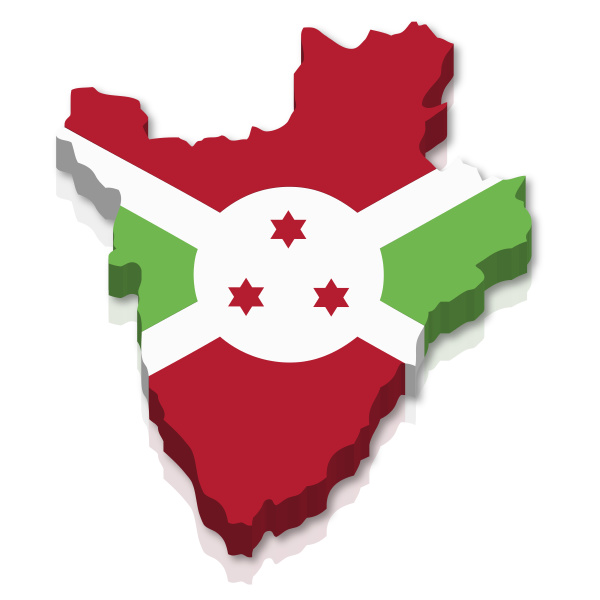 outline and flag of burundi