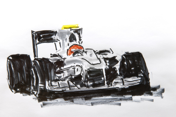 formula 1 car race drawing