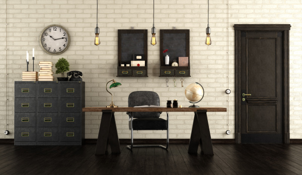 home office in retro style
