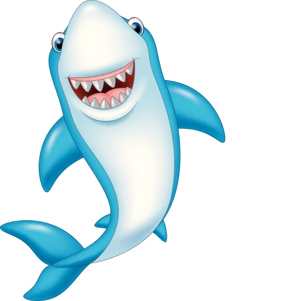 Cartoon funny shark isolated on white background - Royalty free photo  #24938644 | PantherMedia Stock Agency