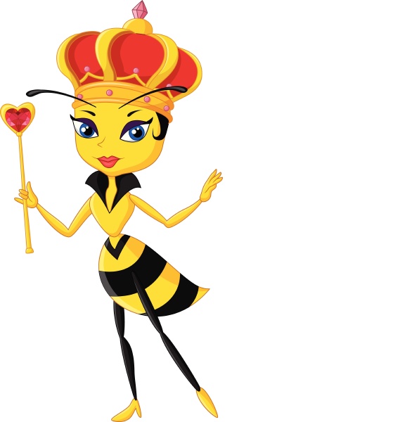 Cartoon queen bee isolated on white background - Royalty free photo ...