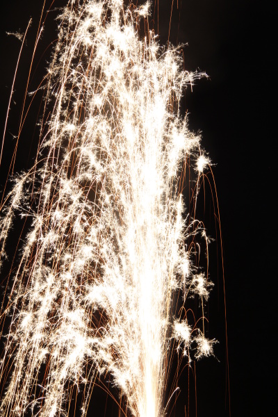 fireworks as a fountain at night
