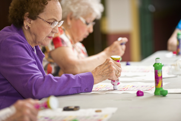 senior citizens playing bingo devon
