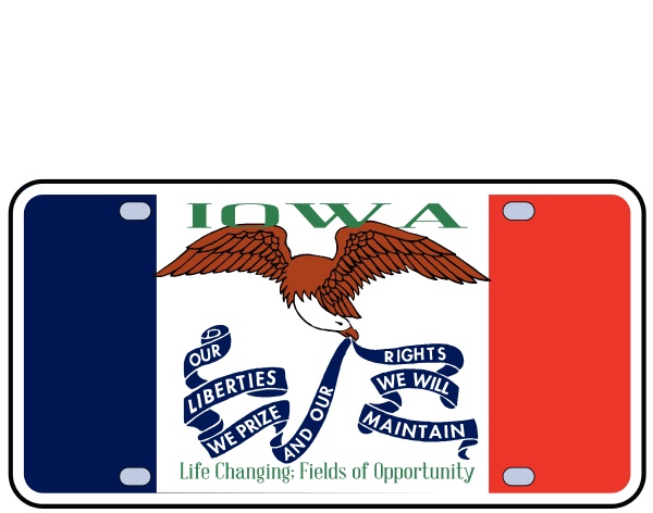 iowa flag license plate
