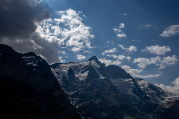 dramatic sky in a valley with