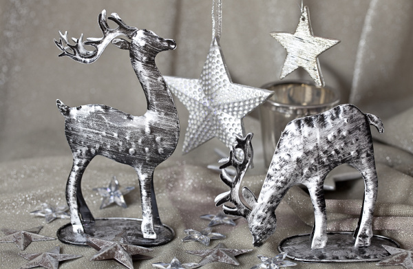silver christmas reindeer decoration