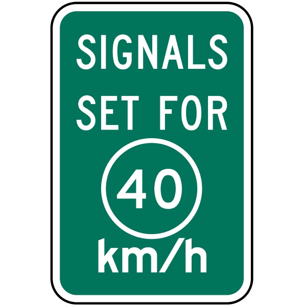 signal set for 40 km h