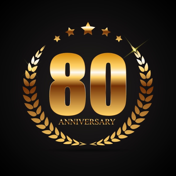 template logo 80 years anniversary vector