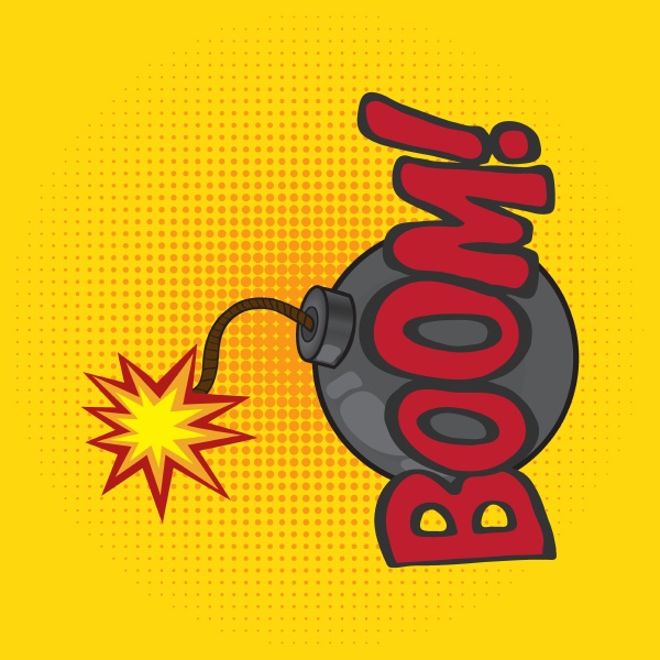 cartoon comics bomb vector illustration