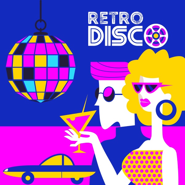 retro disco party vector illustration