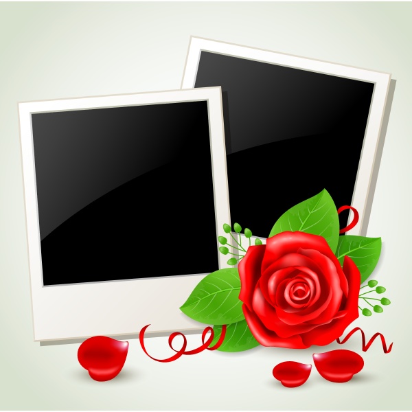 romantic background with photo and red
