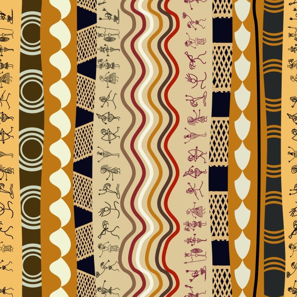 seamless tribal pattern with silhouettes