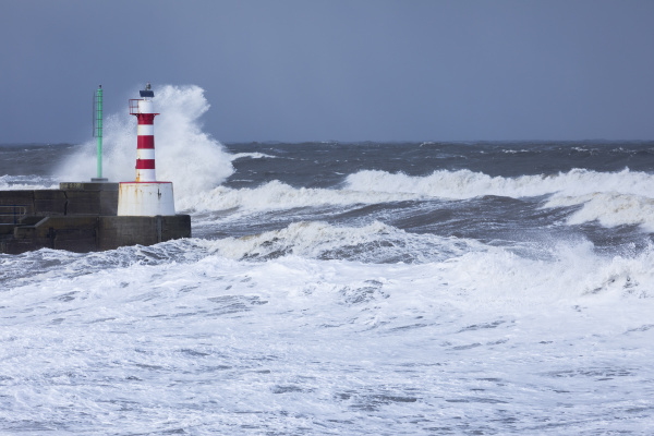 stormy seas as spring tides coincide
