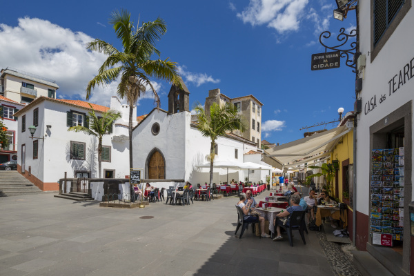 view of old town restaurants on