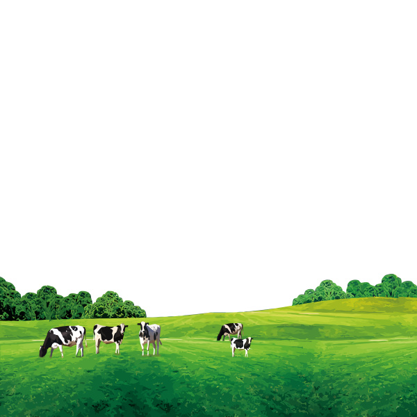 pasture cows farming grass animal illustration