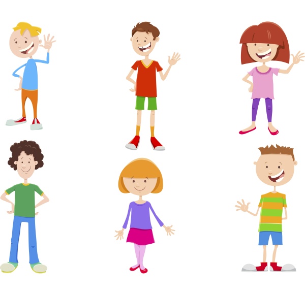 cartoon set of children and teenager characters - Royalty free photo  #26556700 | PantherMedia Stock Agency