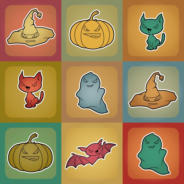 vector background of halloween related objects
