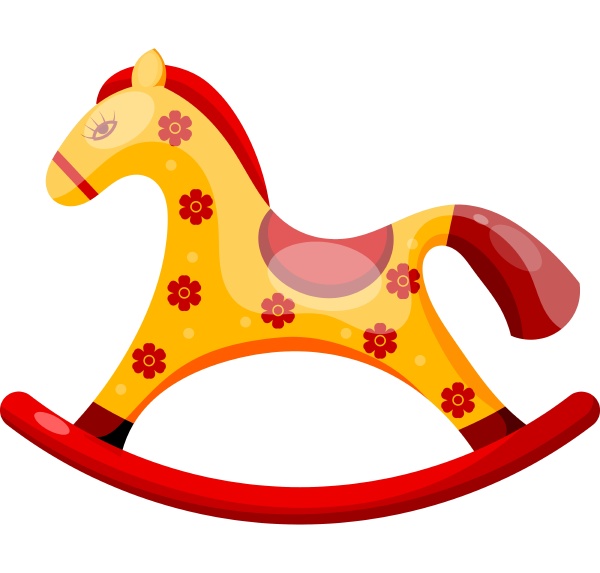 toy rocking horse decorated with flowers