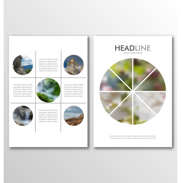 illustration business brochures blur backgrounds