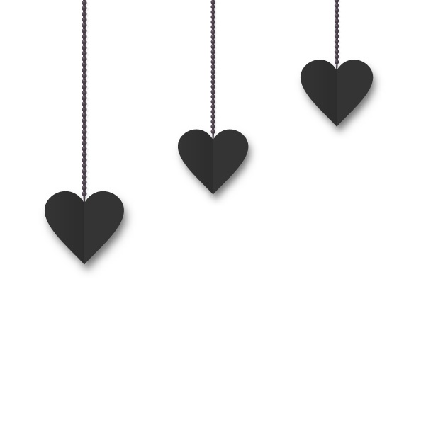background of hearts hanging on strings