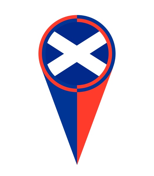 scotland map pointer location flag