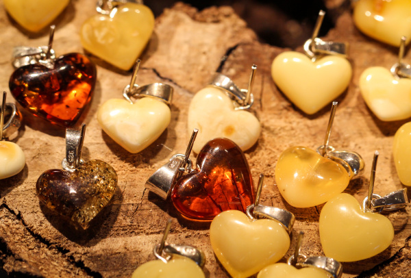 hearts made of amber