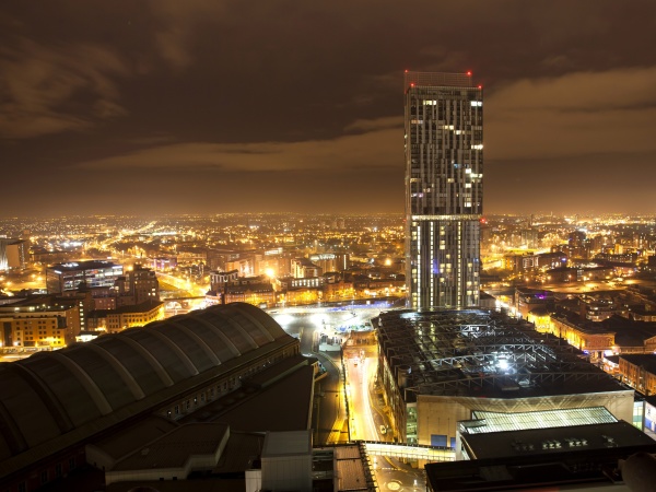 city roof top view manchester