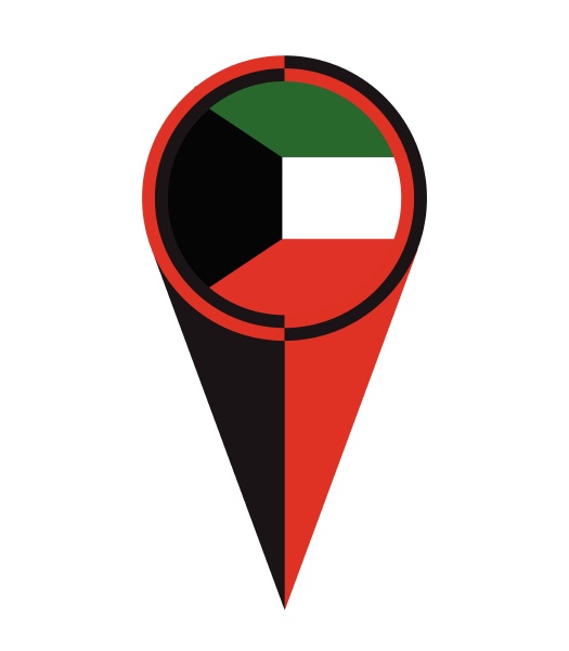 kuwait map pointer location flag
