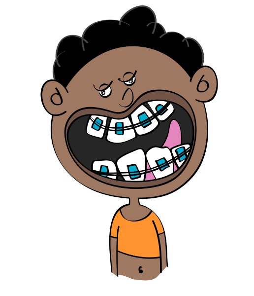 funny black girl with dental braces cartoon - Stock Photo #26971571 |  PantherMedia Stock Agency
