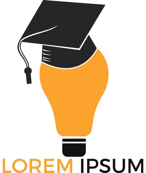 light bulb and graduation cap logo
