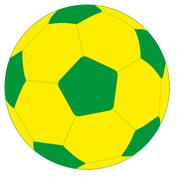 Bola de Futebol Verde e Amarela Stock Illustration