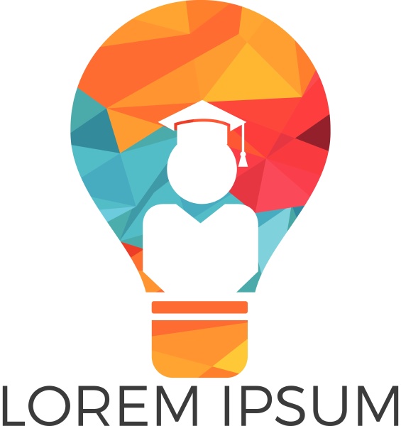 light bulb and student logo design