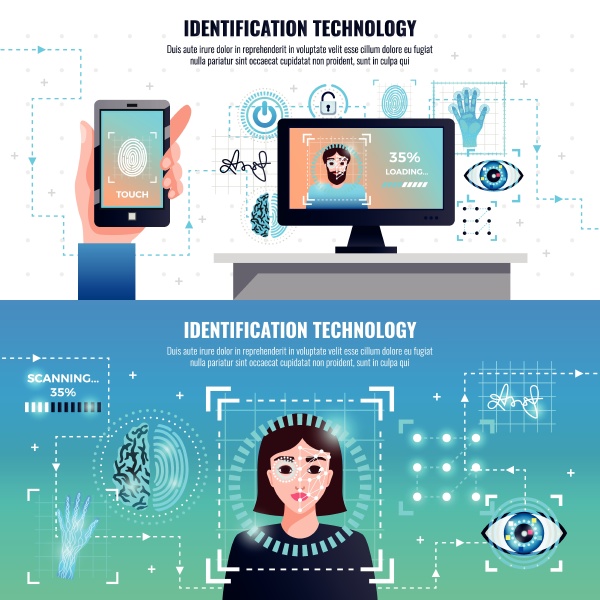 identification technology 2 infographic elements horizontal