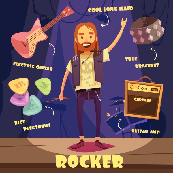 rocker character pack with trendy elements