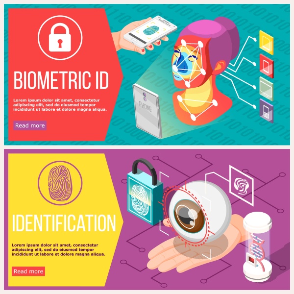 biometric id horizontal banners with retina