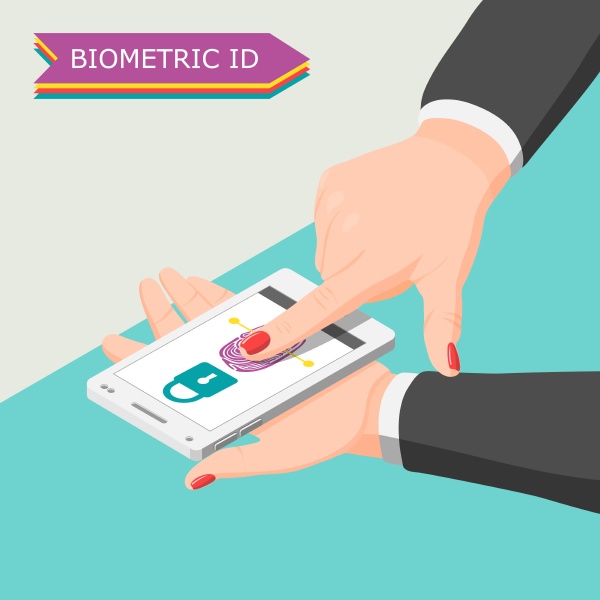 biometric id background with human hand