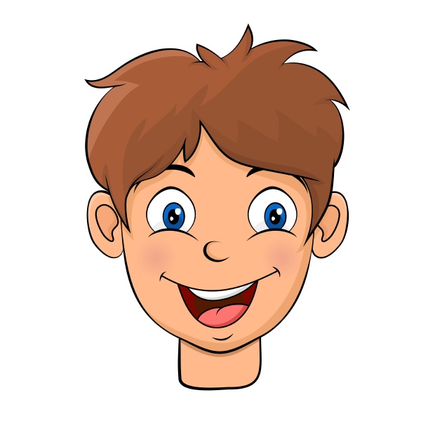 little boy avatar head face cartoon design isolated on - Stock Photo ...