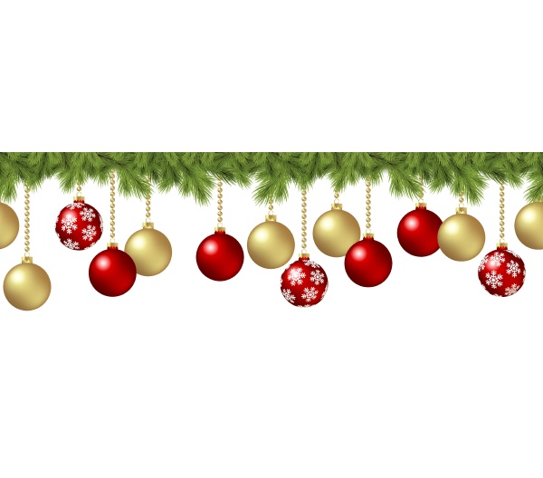 seamless christmas baubles concept with fir