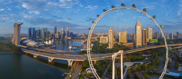 aerial view of the singapore flyer