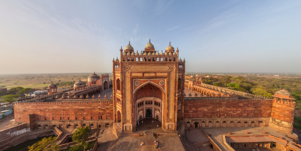 aerial view of fatehpur sikri old