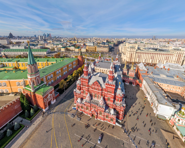 aerial view of kremlin at moscow
