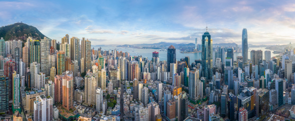 aerial view of hong kong cityscape