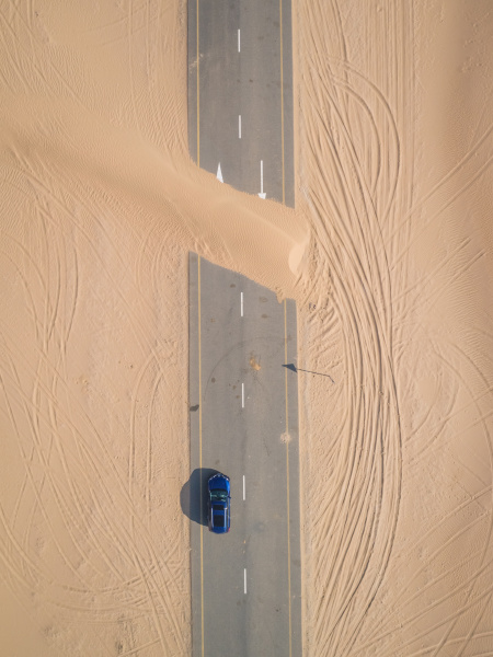 aerial view of road covered with