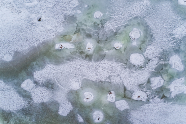 abstract aerial view of the frozen