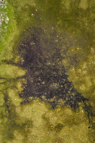 aerial view of silty water