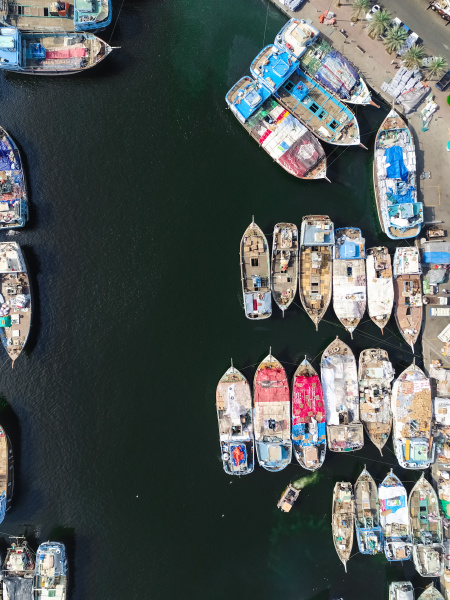 aerial view of the dubai dhow