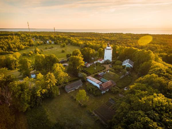 aerial view of suurupi lighthouse and