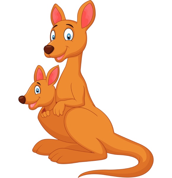 Cartoon red kangaroo carrying a cute Joey - Stock image #27654682 |  PantherMedia Stock Agency