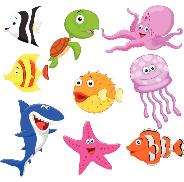 Cute sea life cartoon collection - Royalty free photo #27722148 ...